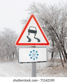 Icy Road Sign