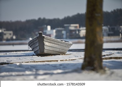 Icy sail boat, Latvia, Boat at the winter coast - Powered by Shutterstock
