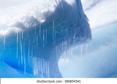 Icycles form while this iceberg melts away.