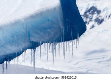 Icycles form while this iceberg melts away.