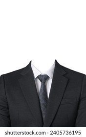 ID face profile costume suit composite data ID photo white background