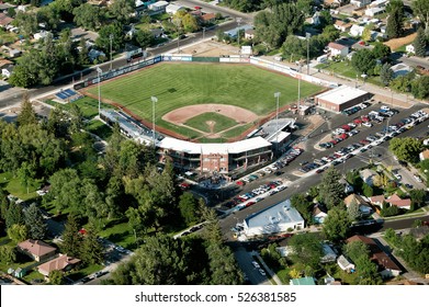 Idaho Falls, Idaho, USA July 27, 2007 An Aerial Image Of A Pioneer League Baseball Stadium In A City Of About 50,000 People.