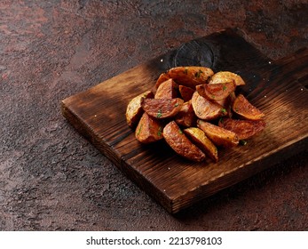 Idaho Potatoes On A Wooden Board