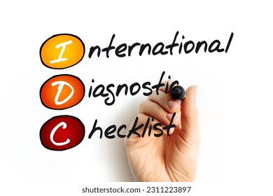 IDC - International Diagnostic Checklist acronym, business concept background - Shutterstock ID 2311223897