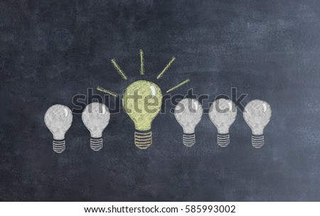 idea bulb on chalkboard background. solar  concept