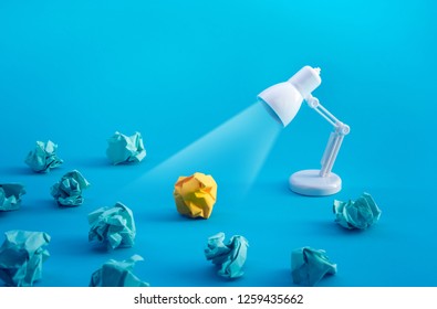Idea and creativity concepts with paper crumpled ball and lamp.Think out of box.Business solution. - Shutterstock ID 1259435662