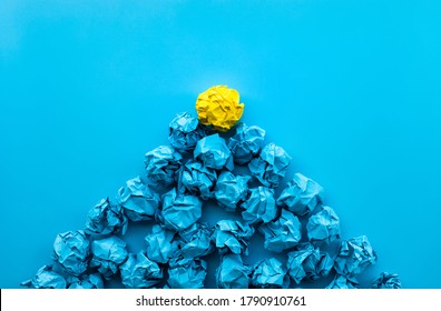 Idea and creativity concepts with paper crumpled ball in mountain shape .Think out of box.Business solution. - Shutterstock ID 1790910761