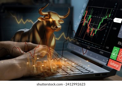 The idea of entering the uptrend of the cryptocurrency stock market. Bull Market, Profitability - Powered by Shutterstock