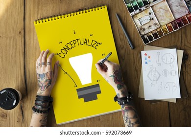 Idea Inspire Creativity Light Bulb Graphic Icon