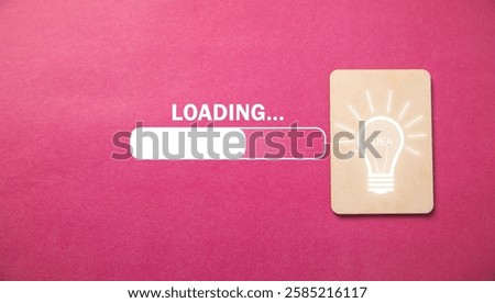 Idea loading concept with light bulb. Progress, creativity for business idea