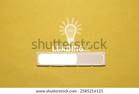 Idea loading concept with light bulb. Progress, creativity for business idea