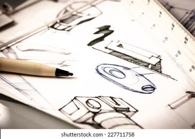 idea sketch of product design - Shutterstock ID 227711758