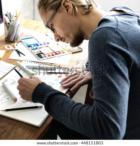 Ideas Creative Occupation Design Studio Drawing Startup Concept