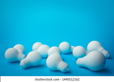 Ideas inspiration concepts with group of lightbulb on pastel color background.Business creativity.teamwork for brainstorming.minimal style.motivation to success - Shutterstock ID 1440512162