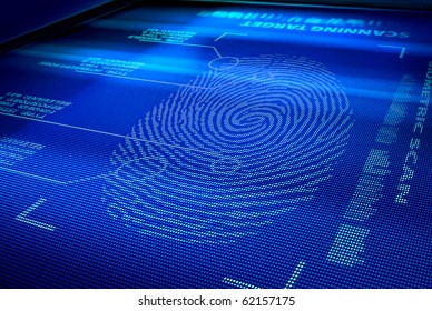 identification system scanning human fingerprint