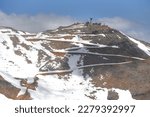 The IDF base is located on the summit of Mount Hermon, the Israeli part, snow begins to melt from the mountain, meatspe shlagim, military bases on Mount Hermon