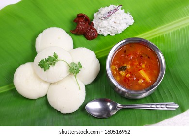 Idli Sambar Coconut Lime Chutney South Stock Photo 160516952 | Shutterstock