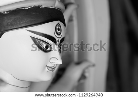 Idol of Hindu Goddess Durga during Bengal's Durga Puja festival 