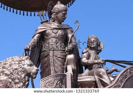Idol of Krishna and Arjuna on Chariot during Mahabharata