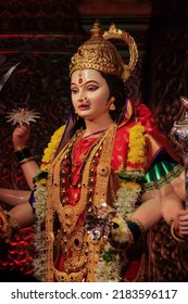 Idol Statue Of Goddess Maa Durga, Happy Navratri And Dussehra 