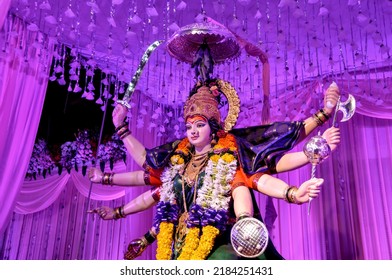 Idol Statue Of Goddess Maa Durga, Happy Navratri And Dussehra 