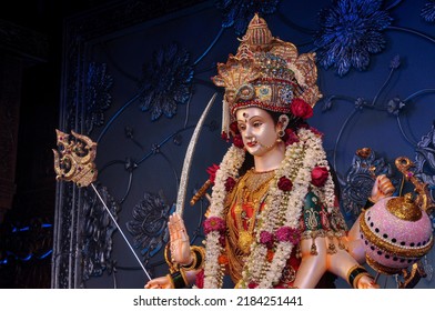 Idol Statue Of Goddess Maa Durga, Happy Navratri And Dussehra 