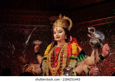 Idol Statue Of Goddess Maa Durga, Happy Navratri And Dussehra 