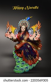 Idol Statue Of Goddess Maa Durga In Navratri Festival, Happy Navratri