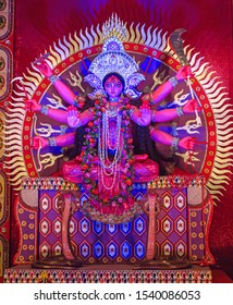 Idols of Hindu Goddess Kali.Goddess Kali is the god of power(shakti)and deth, also known as Shyama or Kalika.
