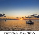 Idyllic beach scene in beautiful Guadeloupe