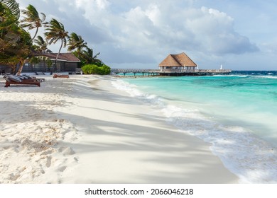 Idyllic beach scene in Maldives, North Male Atoll