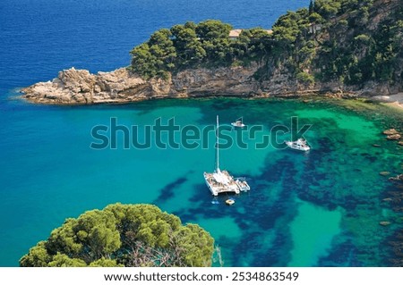 Similar – Image, Stock Photo Idyllic coastal landscape with waterfall