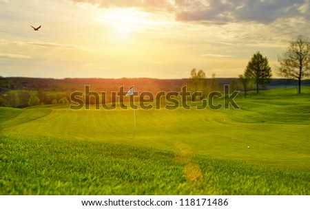 Idyllic Golfcourse - backlite shot