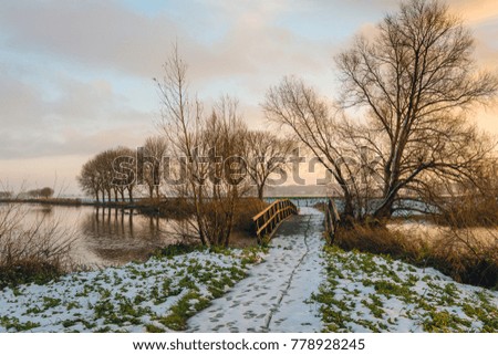 Similar – Image, Stock Photo Lake with wooden footbridges