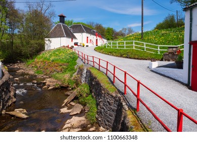 Idyllic Old Destillery In The Scottish Highlands