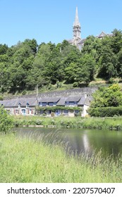 Idyllic Châteauneuf-du-Faou With The River Aulne In Finistère, Brittany, France