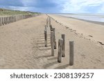 Idyllic sand beach in Cotentin peninsula, Normandy, France