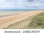 Idyllic sand beach in Cotentin peninsula, Normandy, France