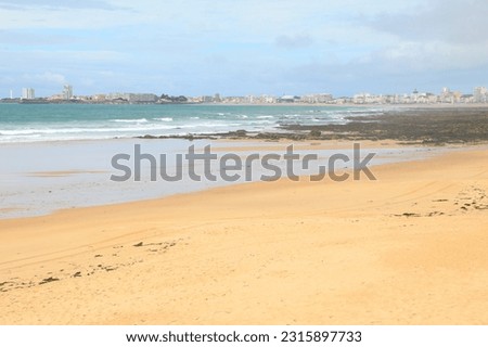 Idyllic sand beach in Les Sables d'Olonne in Vendée, France
