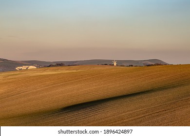 An Idyllic South Downs Winter Landscape With Late Afternoon Light