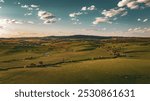 Idyllic view of the landscape in Bathurst, NSW, Australia. Drone 4K