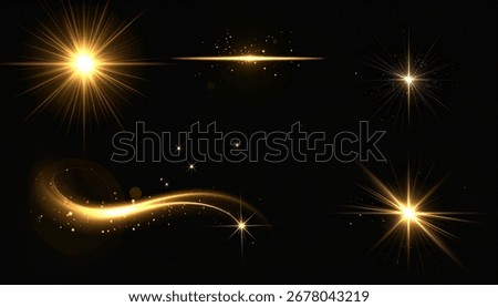 ight effect set, lens flare, explosion, glitter, dust, line, sun flash, spark