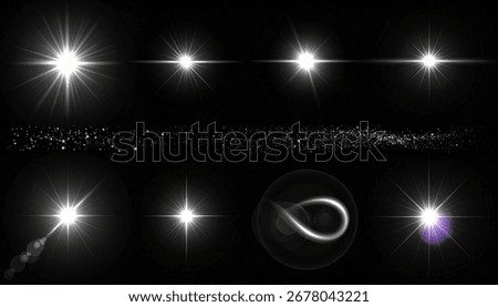 ight effect set, lens flare, explosion, glitter, dust, line, sun flash, spark