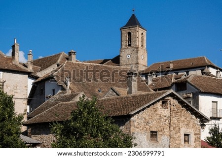iglesia de San Martín de Hecho, siglo XIX, valle de Hecho, pirineo aragones,Huesca,Spain
