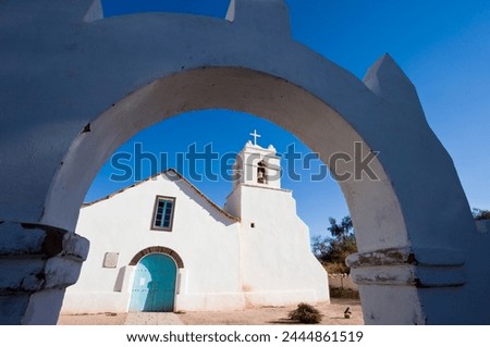 Iglesia San Pedro, colonial adobe walled church dating from the 17th century, San Pedro de Atacama, Atacama Desert, Norte Grande, Chile, South America