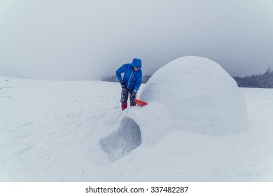 Igloo Building In The High Mountain