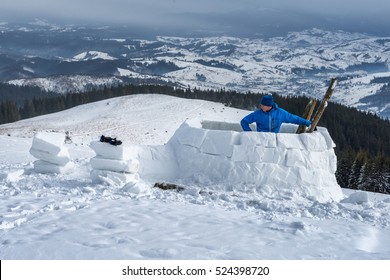 Igloo Building In The High Mountain