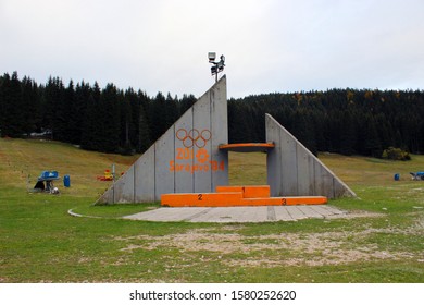 Igman Bosnia And Herzegovina - October 19, 2018. - Olympic Podium On Igman 