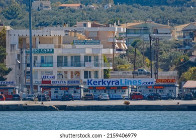 IGOUMENITSA, GREECE, SEPTEMBER 29, 2019: Sightseeing view of the passenger terminals at main ferry station.