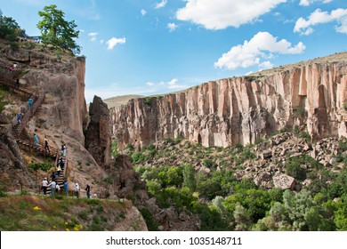Ihlara Valley in Cappadocia. Ihlara Valley (Peristrema Monastery) or Ihlara Gorge is the most famous valley in Turkey for hiking excursions.